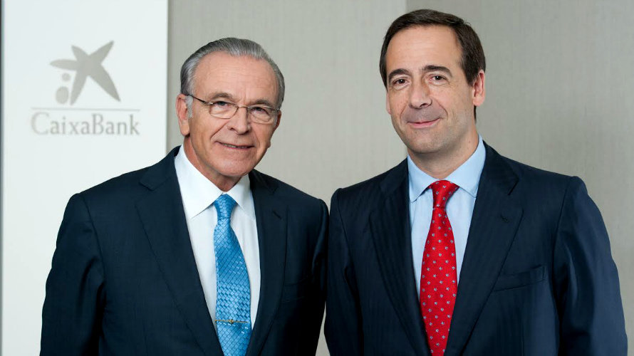 De izquierda a derecha, Isidro Fainé y Gonzalo Gortázar, presidente y consejero delegado de CaixaBank, respectivamente.