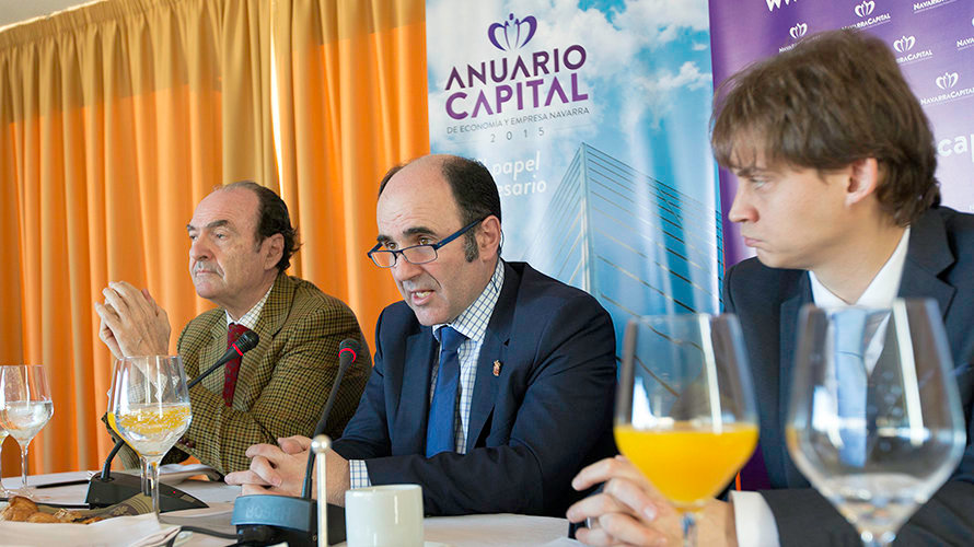 Presentación del anuario de Navarra Capital en Madrid con el vicepresidente Manu Ayerdi.